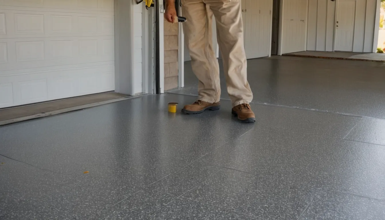 Finished glossy polyaspartic garage floor with a flake blend in a clean attached garage in Naperville
